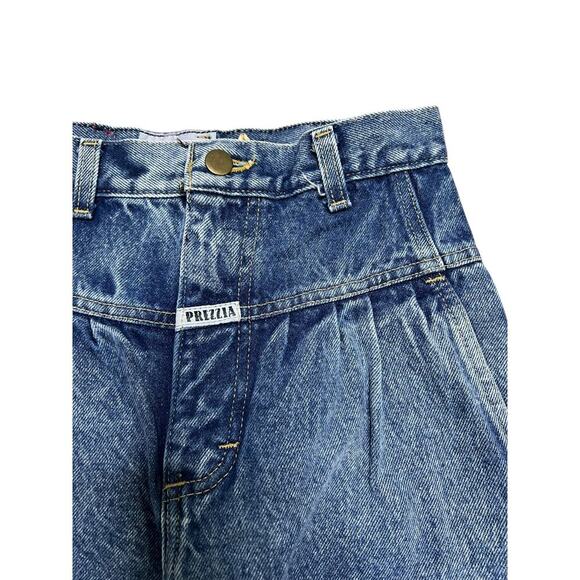 Vintage 90s Prezzia High Waisted Acid Wash Denim Mom Jeans‎ - Retro - 7 Juniors - Picture 2 of 10
